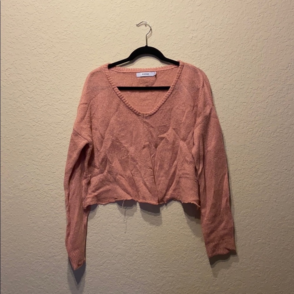Cropped knit sweater